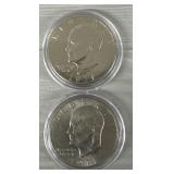 (2) 1971 Eisenhower $1 Coins