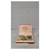 Cigar Bax w/ Assorted Jewelry
