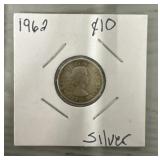 1962 Canada 10-Cent .925 Silver Coin