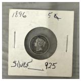 1896 Canada 5-Cent .925 Silver Coin