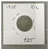 1928 Canada 10-Cent .925 Silver Coin