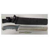 Camillus Machete with Sheath & Throwing Knife