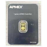 1-Gram APMEX .9999 Fine Gold Bar