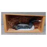 Duck Figure In Wood Box Decor
