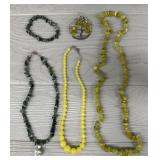 Assortment Green & Yellow Stone Jewelry