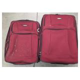 (2) Red Travel Bags