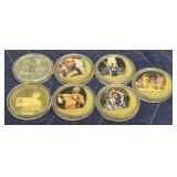 (6) Gold Clad & (1) Silver Clad Kobe Bryant Coins