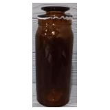 Vintage Amber Glass Jar With Lid