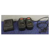 (2) 18V Black & Decker Batteries w/ Charger