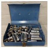 32-Piece Larger Sized Socket Set in Metal Toolbox