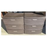 (2) Sterilite Weave Three Drawer Storage