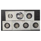 (7) U.S. Mercury Dimes