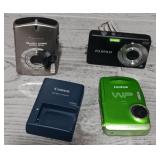 (3) Digital Cameras & Charger