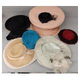 (7) Vintage Ladies Hats & Hat Box