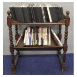 Assortment of DVDs w/ Wood DVD Holder