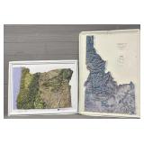 (2) 3-D Maps of Idaho & Oregon
