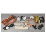 Assortment of Extension Cords & Lights