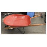 Red Steel 4-Cubic Foot Wheelbarrow
