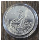 One Ounce Silver Round: 1982 Prospector