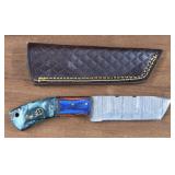 Damascus Fixed Blade w/ Sheath #3