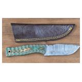 Damascus Fixed Blade w/ Sheath #2