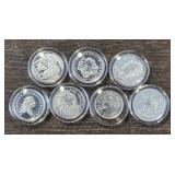 (7) 1-Gram Silver Rounds