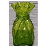 Vintage Hand Blown Glass Bag Vase
