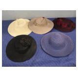 (5) Women's Sun Hats w/ Case