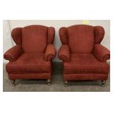 (2) Maroon Wingback Chairs