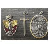 St. Michael Shields & Sword Pendant