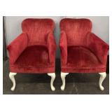 (2) Vintage Velvet Sitting Armchairs