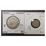 Canadian Silver Dime & Silver Half Dollar