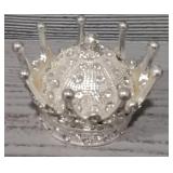 Silver Tone Crown Trinket Box