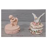 (2) Heart Shape Jewelry Boxes