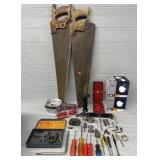 Assortment of Hand Tools, Saws, Mirrors and More