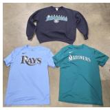 (2) Mariners Shirts & (1) Rays T-Shirt