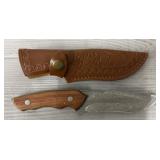 Damascus Fixed Blade Knife w/ Sheath