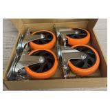 Set of Orange 5' Caster Wheels #1