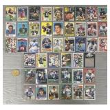 (45) Football Cards in Plastic Sleeves & (1) Coin