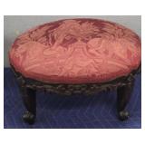 Wood Base Red Footstool