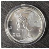 One Ounce Silver Round: Mercury