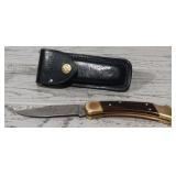110 Folding Lock Blade Buck Knife W/ Sheath