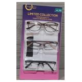 (3) Pack Fashion Reading Glasses +1.75 Sealed