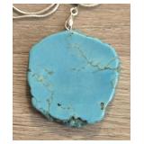 Turquoise Free-form Slice Necklace