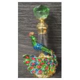 Glass Peacock Perfume Bottle