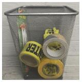Assortment of Caution Tape, Safety Tape, Nail Pegs