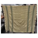 White & Blue Stripe Wool Blanket