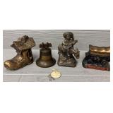 (4) Decorative Brass Coin Banks