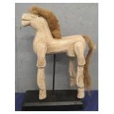 Primitive Folk Art Wooden Horse Figurine