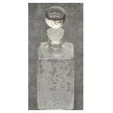 Etched Glass Bourbon Decanter